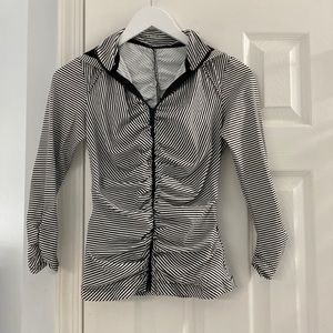 BEBE SPORT BLACK WHITE ZIP UP JACKET